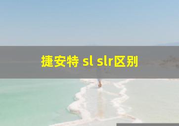 捷安特 sl slr区别